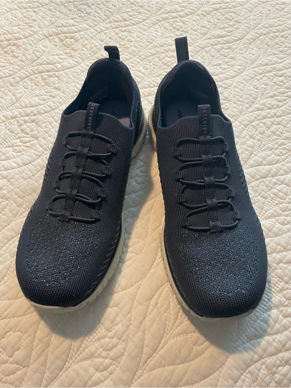 Skechers Women's Navy Knit Slip-On Sneakers